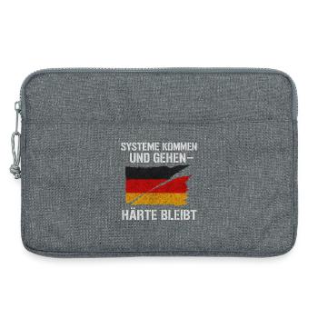 Systeme kommen und gehen – Härte bleibt - Laptoptasche 13" - Grau meliert - Vorne
