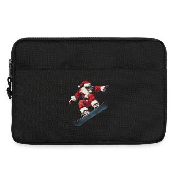 Weihnachtsmann Snowboard Winter Lustig - Laptoptasche 13" - Schwarz - Vorne