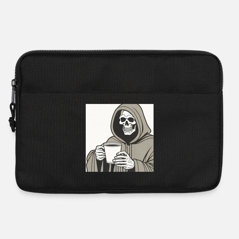 Sensenmann Skelett Becher mit Kapuze - Laptoptasche 13" - Schwarz