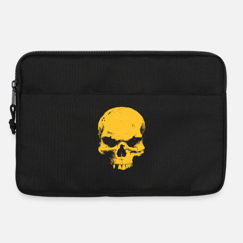 Gelber Totenkopf Kontrast - Laptoptasche 13" - Schwarz