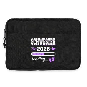 Schwester 2026 Loading Geburt Geschenkidee - Laptoptasche 13" - Schwarz - Vorne