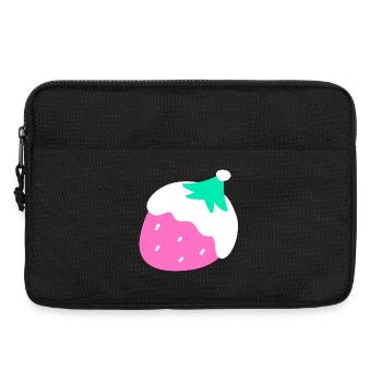 Fraises – Noël - Sacoche pour ordinateur portable 13 pouces - noir - Devant
