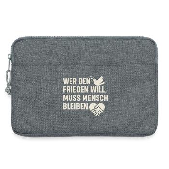 Peace & Humanity - Laptop bag 13" - heather grey - Front