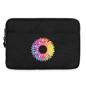 Colourful flower frame – floral mandala design - Laptop bag 13" - black - Front