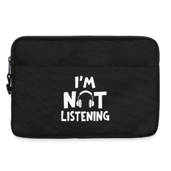 Je n’écoute pas de musique casque d’écoute - Sacoche pour ordinateur portable 13 pouces - noir - Devant