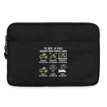 Driving a Tractor T-Shirt for Farmer - Laptop bag 13" - black - Front