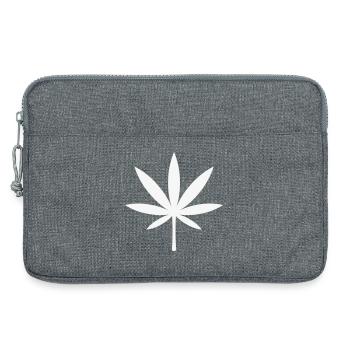Cannabis / Marijuana / Hemp Leaf (White) - Laptop bag 13" - heather grey - Front