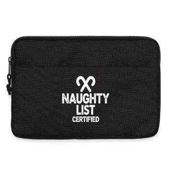 Naughty List Certified Frecher Weihnachtsspruch - Laptoptasche 13" - Schwarz - Vorne