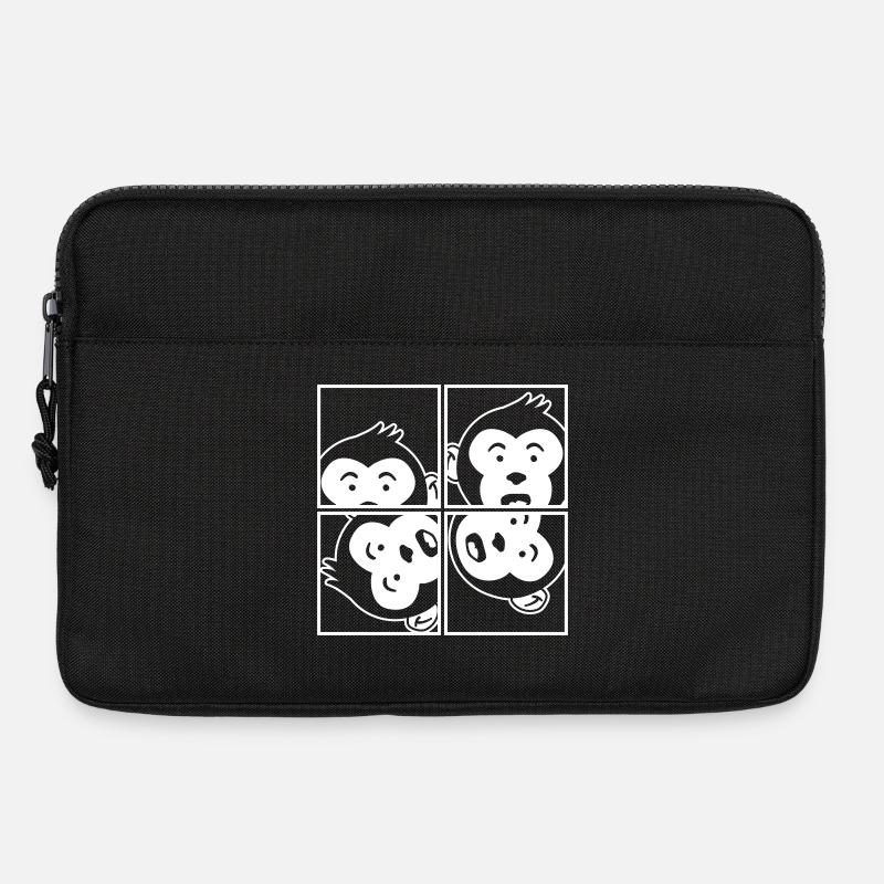 Affe im Bilderrahmen – Banane Dschungel Fotokunst - Laptoptasche 13" - Schwarz