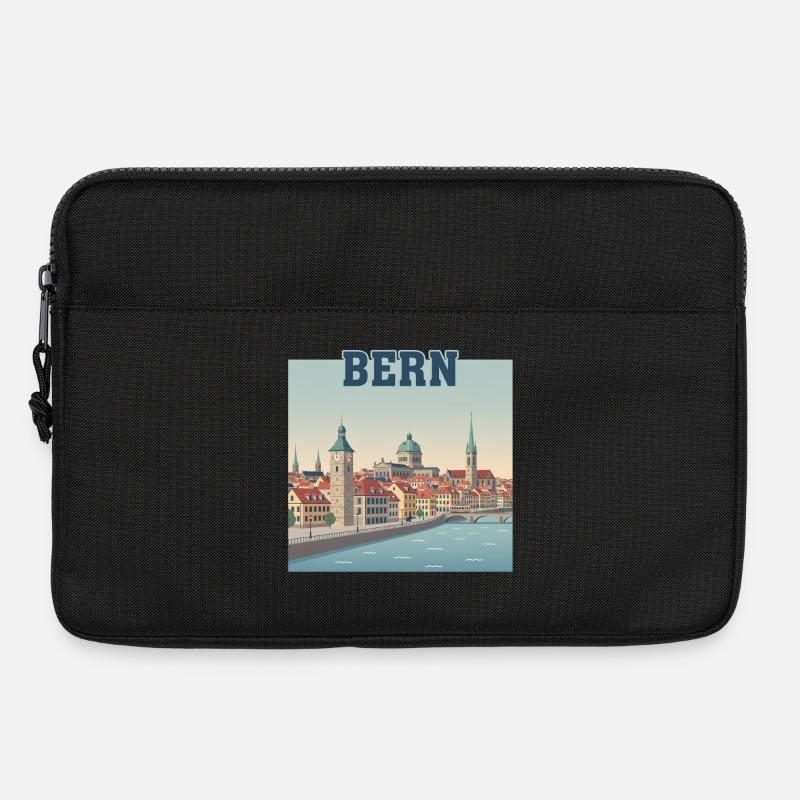 Bern Riverside-Stadtbild - Laptoptasche 13" - Schwarz