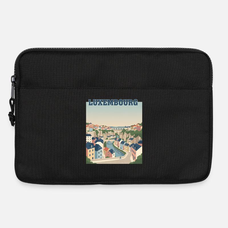 Luxemburger Stadtpastellfarben - Laptoptasche 13" - Schwarz