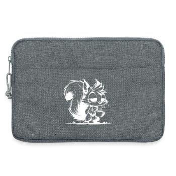 Pas d’écureuil au travail sans café - Sacoche pour ordinateur portable 13 pouces - gris chiné - Devant