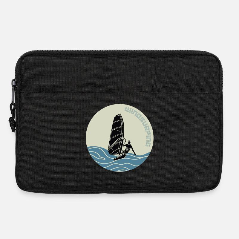 Windsurfer auf Wellen - Laptoptasche 13" - Schwarz