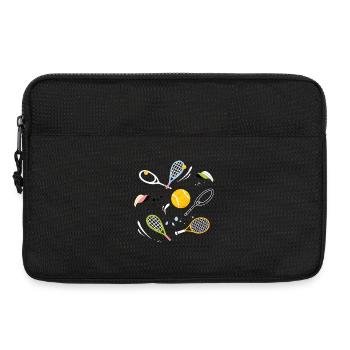 Modern Tennis Gear and Balls - Grass Green - Laptop bag 13" - black - Front