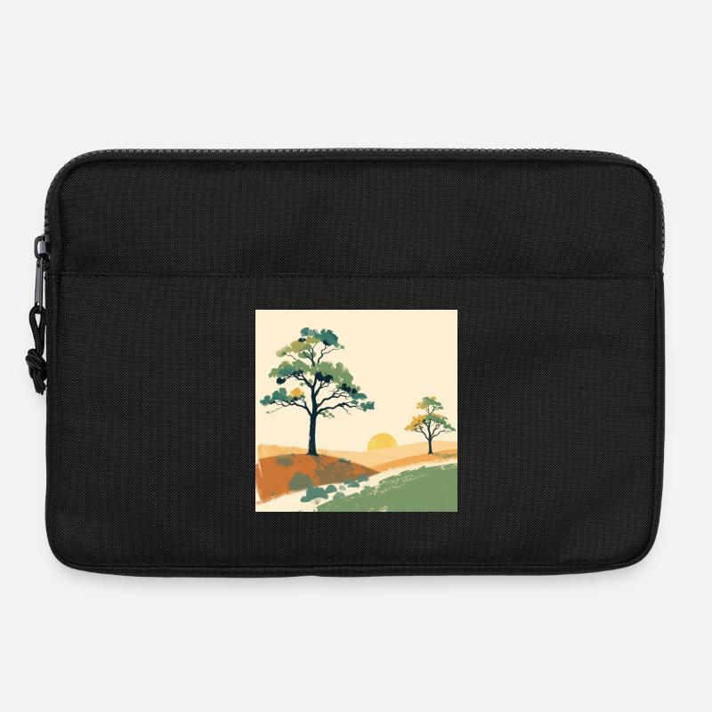 Pastell-Sonnenuntergangsbäume - Laptoptasche 13" - Schwarz