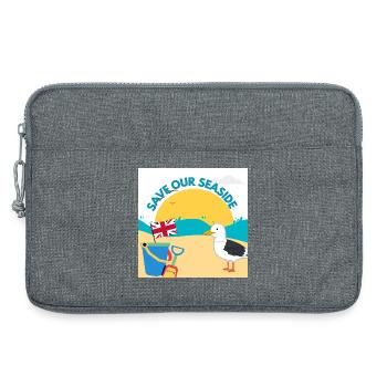 Rettet unsere Küstenillustration - Laptoptasche 13" - Grau meliert - Vorne