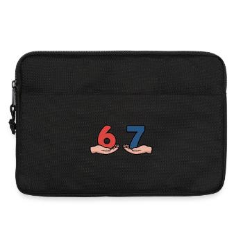 6 7- T-shirt Brainrot drôle - Sacoche pour ordinateur portable 13 pouces - noir - Devant