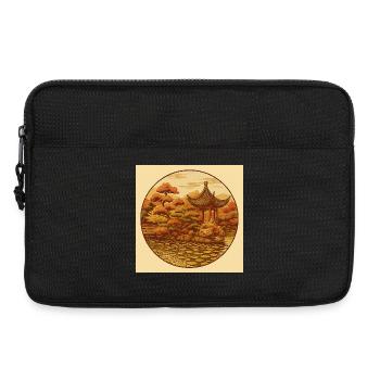 Autumnal Zen pagoda in a circle - Laptop bag 13" - black - Front
