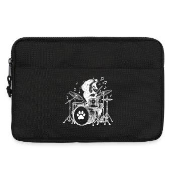Musikalischer Dackel Trommler - Laptoptasche 13" - Schwarz - Vorne