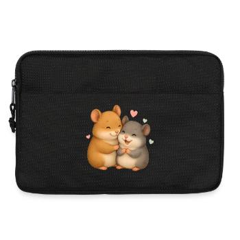 Amour de hamster mignon – Motif d’animal mignon - Sacoche pour ordinateur portable 13 pouces - noir - Devant