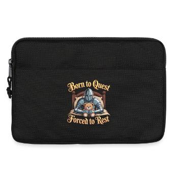 Né pour la quête, forcé de se reposer - Funny Medieval - Sacoche pour ordinateur portable 13 pouces - noir - Devant