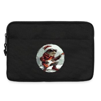 Frosch Weihnachten Gitarre - Laptoptasche 13" - Schwarz - Vorne