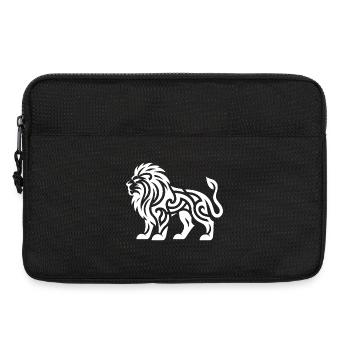 Lion avec un tatouage en crinière sauvage - Sacoche pour ordinateur portable 13 pouces - noir - Devant
