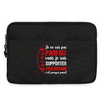 Supporter toulousain cadeau rugby Toulouse - Sacoche pour ordinateur portable 13 pouces - noir - Devant