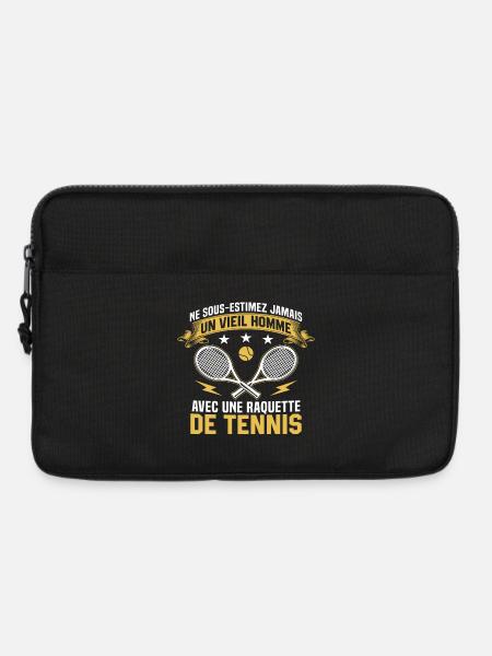 Old man with a tennis racket - Laptop bag 13" - black