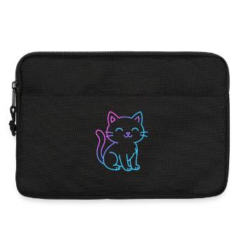 Neon gradient cat buddy - Laptop bag 13" - black - Front