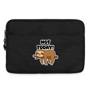 Süßer schlafender Faultier auf Ast – Lazy Day Cartoon - Laptoptasche 13" - Schwarz - Vorne