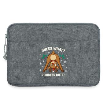 Guess What Reindeer Butt Christmas Joke - Laptop bag 13" - heather grey - Front