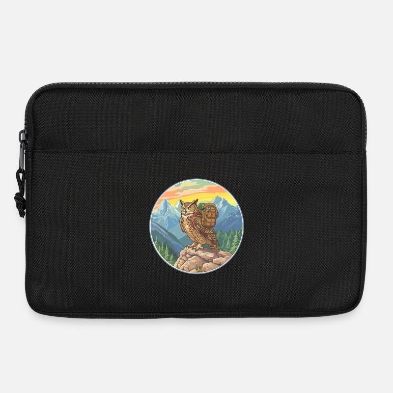 Niedliche Eulenwanderung Camping Bergabenteuer - Laptoptasche 13" - Schwarz