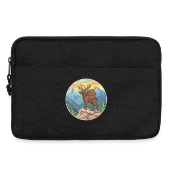 Randonnée de l’orignal mignon, camping en montagne - Sacoche pour ordinateur portable 13 pouces - noir - Devant