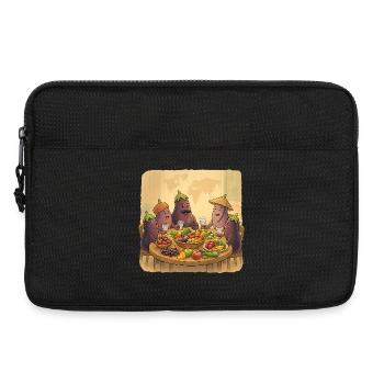 Aubergine-Gesellschaft am Festtisch - Laptoptasche 13" - Schwarz - Vorne