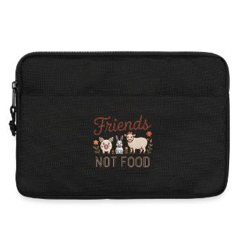 Amis pas nourriture - Logo du véganisme cool - Sacoche pour ordinateur portable 13 pouces - noir - Devant