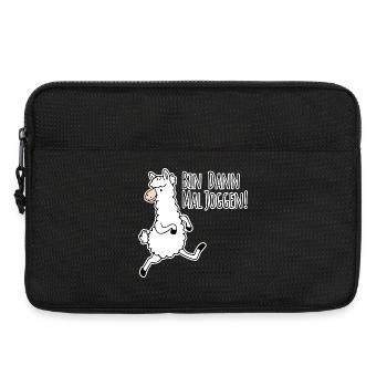 Bin dann mal joggen! Das lustige Lama läuft gern! - Laptoptasche 13" - Schwarz - Vorne