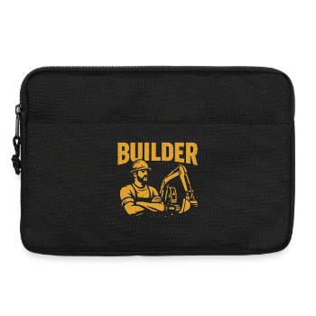 Construction worker kraft yellow on black - Laptop bag 13" - black - Front