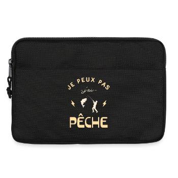 Je Peux Pas J'ai Pêche Pêcheur Humour - Sacoche pour ordinateur portable 13 pouces - noir - Devant