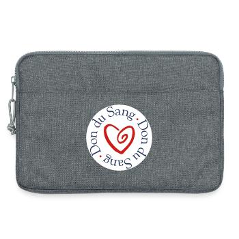 Blood Donation Heart Solidarity - Laptop bag 13" - heather grey - Front