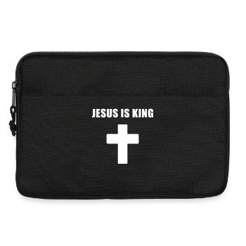 Jesus Is King Minimal Cross Design - Laptoptasche 13" - Schwarz - Vorne