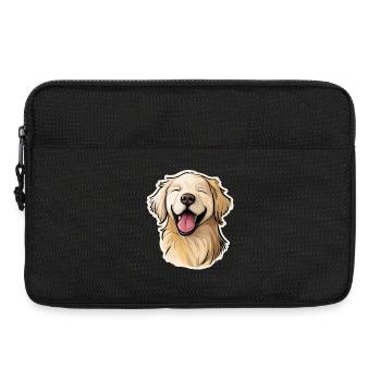 Happy Golden Retriever – Chien drôle avec le sourire - Sacoche pour ordinateur portable 13 pouces - noir - Devant