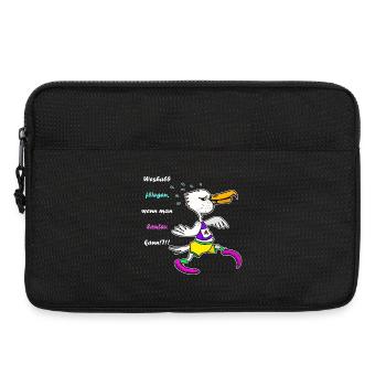 Marathon Möwe – Lustiger Lauf‑Cartoon - Laptoptasche 13" - Schwarz - Vorne