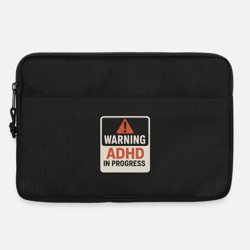 ADHS in Bearbeitung Warnung - Laptoptasche 13" - Schwarz