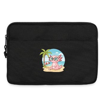 Mignon Axolotl avec des lunettes vacances d’été sur la plage - Sacoche pour ordinateur portable 13 pouces - noir - Devant