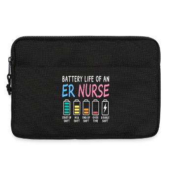 Niveau de batterie d'une infirmière des urgences (humour) - Sacoche pour ordinateur portable 13 pouces - noir - Devant