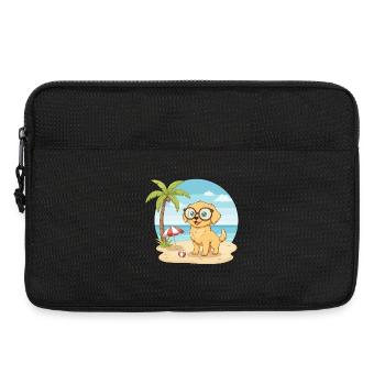 Cute Dog with Glasses Beach Summer Vacation - Laptop bag 13" - black - Front