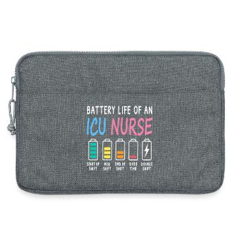 Niveau de batterie d’une infirmière en soins intensifs Humour - Sacoche pour ordinateur portable 13 pouces - gris chiné - Devant