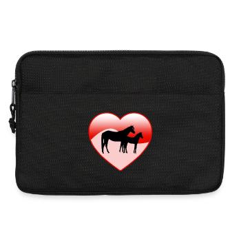 Pferde - Laptoptasche 13" - Schwarz - Vorne