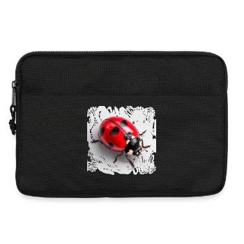 Red Ladybug Pattern Seven-Point - Laptop bag 13" - black - Front